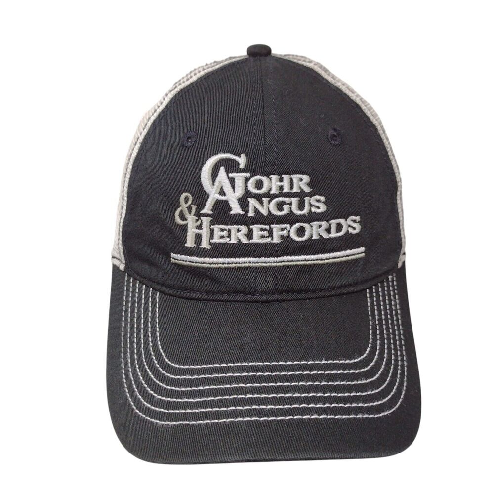 Gohr Angus & Herefords Strapback Trucker Hat Black One Size District Threads
